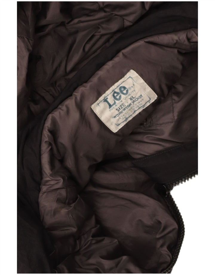 Jaqueta masculina acolchoada com capuz LEE UK 42 XL preto nylon