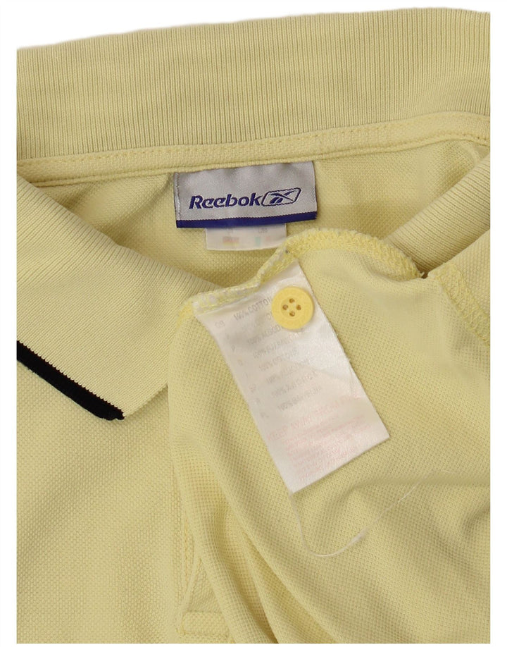 Camisa polo masculina REEBOK algodão amarelo médio