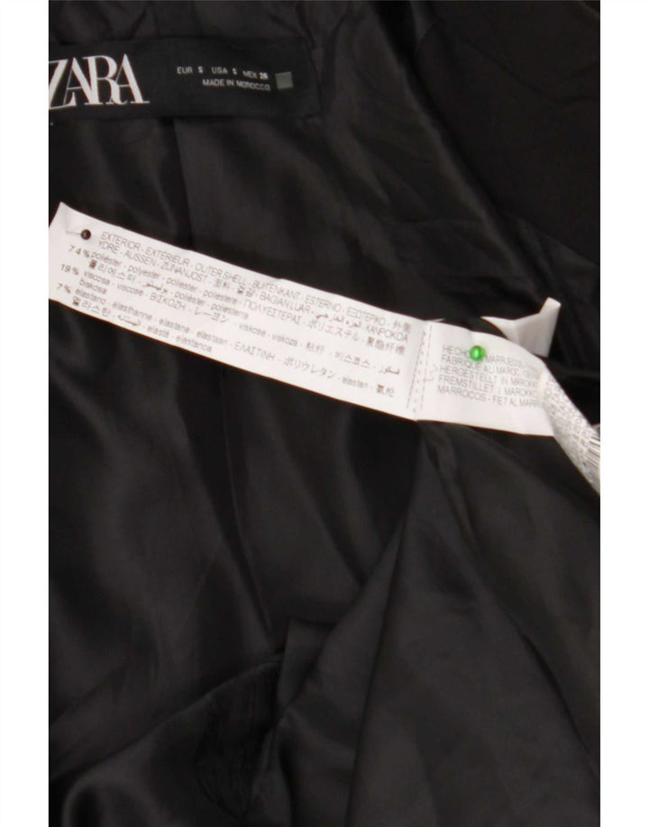 Zara Mens Double Breasted Blazer Jacket UK 36 Pequeno Poliéster Preto