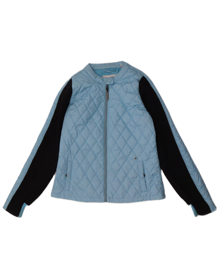 Jaqueta acolchoada feminina O'Neill UK 14 grande poliéster colorblock azul