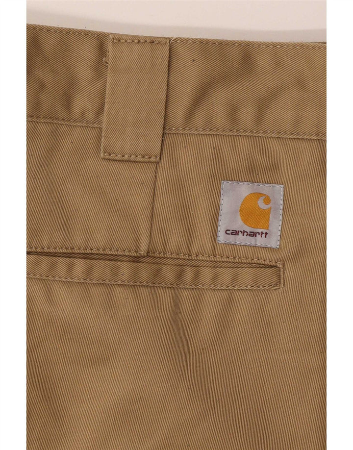 Carhartt Mens Slim Chino Calças W32 L30 Poliéster Bege