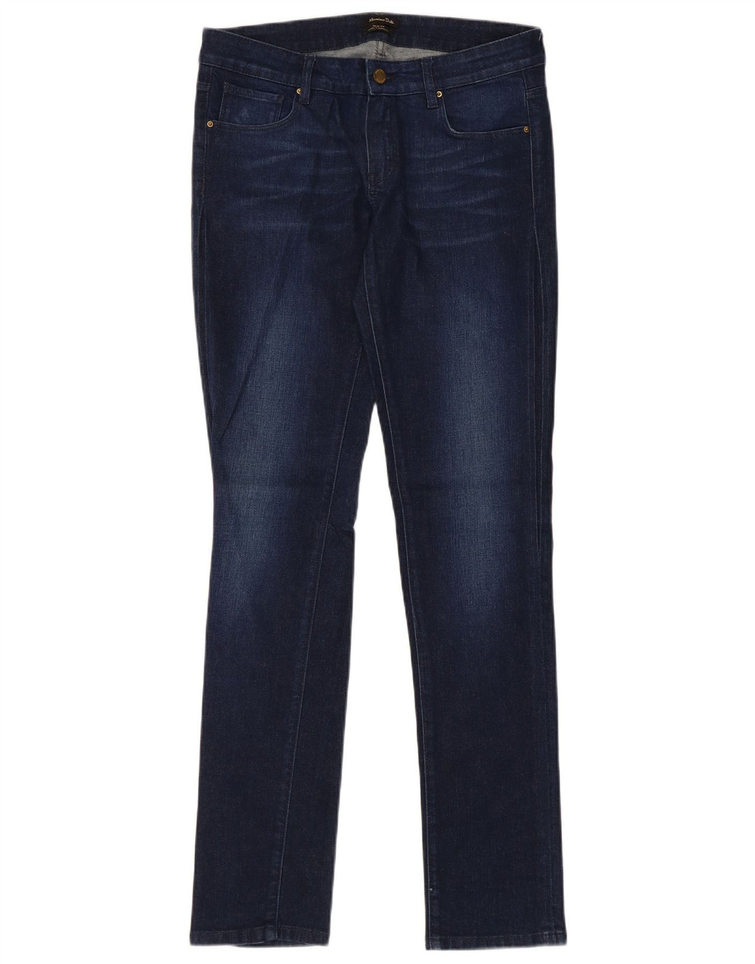 Jeans Slim Feminino Massimo Dutti EU 38 Pequeno W28 L32 Azul Marinho