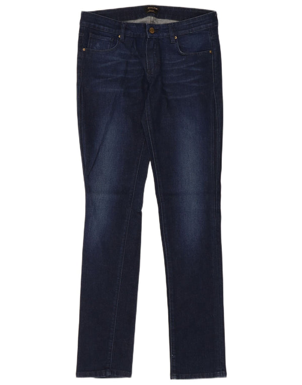 Jeans Slim Feminino Massimo Dutti EU 38 Pequeno W28 L32 Azul Marinho