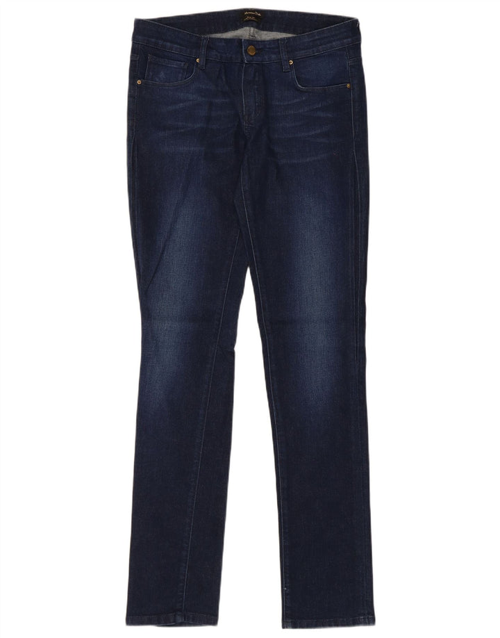 Jeans Slim Feminino Massimo Dutti EU 38 Pequeno W28 L32 Azul Marinho