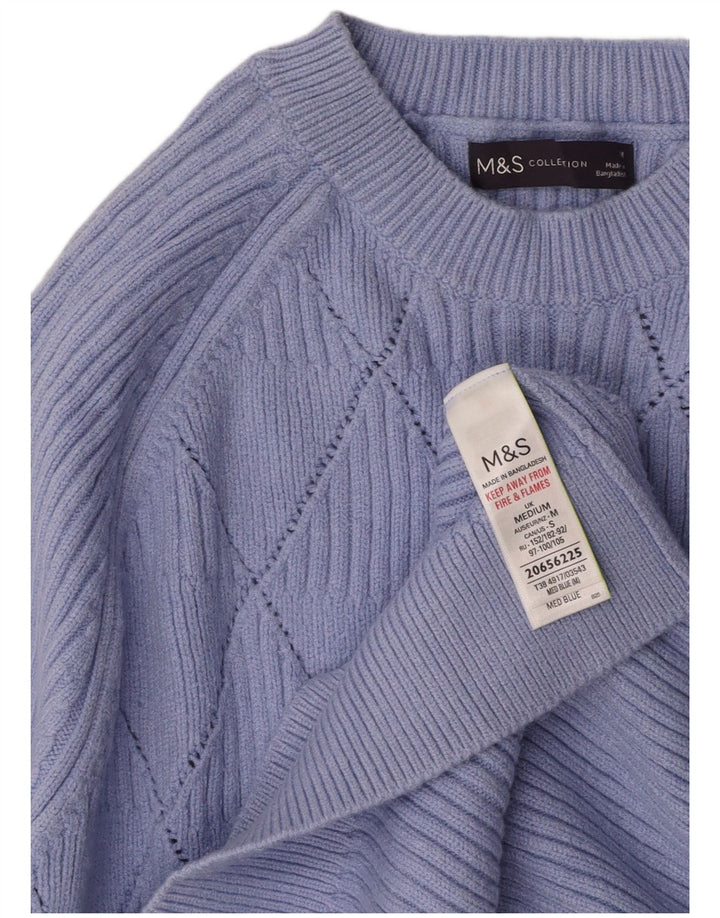 Suéter feminino MARKS & SPENCER com gola redonda Reino Unido 14 médio roxo