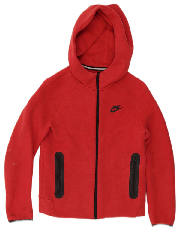 Suéter Nike Boys Zip com capuz 10-11 anos médio algodão vermelho