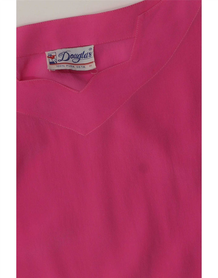 Blusa feminina sem mangas Douglas UK 14 seda rosa médio