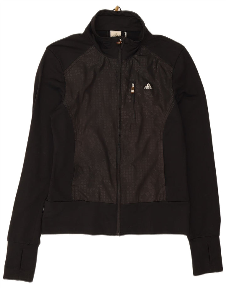ADIDAS Womens Clima 365 Tracksuit Top Jacket UK 14 Medium Black Nylon
