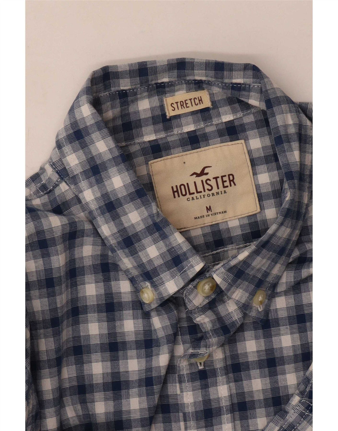 Camisa masculina Hollister xadrez azul médio