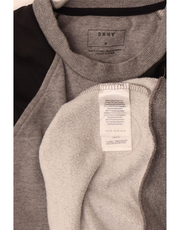 Dkny moletom masculino jumper médio cinza colorblock algodão