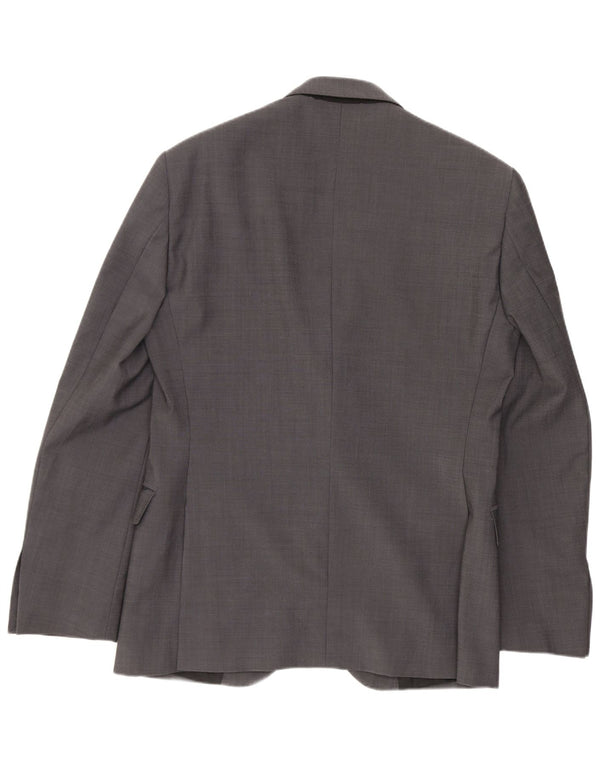 Jaqueta Blazer Masculina Calvin Klein com 2 Botões IT 46 Poliéster Cinza Pequeno
