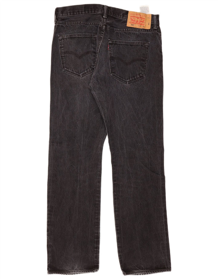 Jeans Levis 501 Straight Masculino W34 L32 Preto