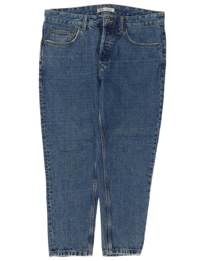 Zara Mens Tapered Jeans EU 44 Grande W34 L27 Azul