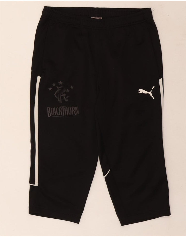 Calça de treino masculina Puma Graphic Capri pequena preta poliéster