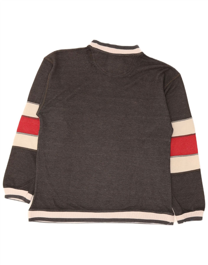 Suéter gráfico masculino North Pole com capuz cinza médio bloco colorido