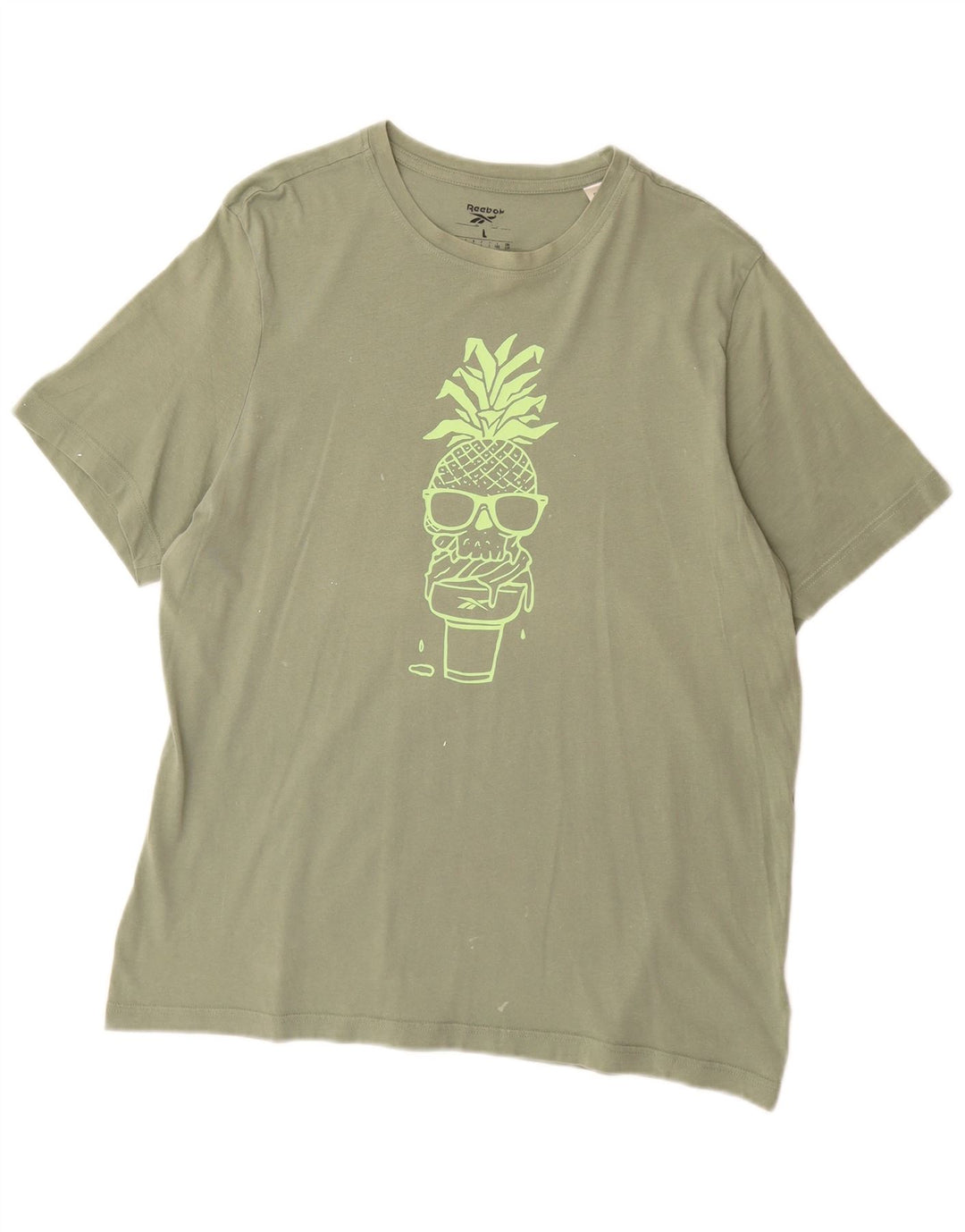 Camiseta gráfica masculina Reebok Top grande algodão verde