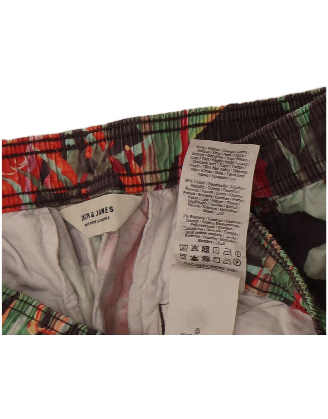 Shorts de natação masculino Jack & Jones grande algodão floral cinza