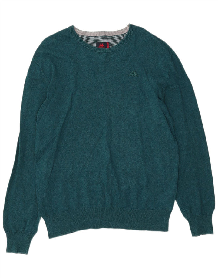 Suéter masculino Kappa com gola canoa grande algodão verde