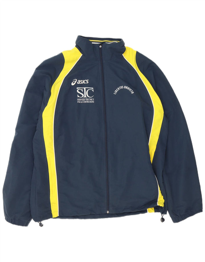 Asics Mens Graphic Tracksuit Top Jacket 2XL Azul marinho Colourblock Poliéster