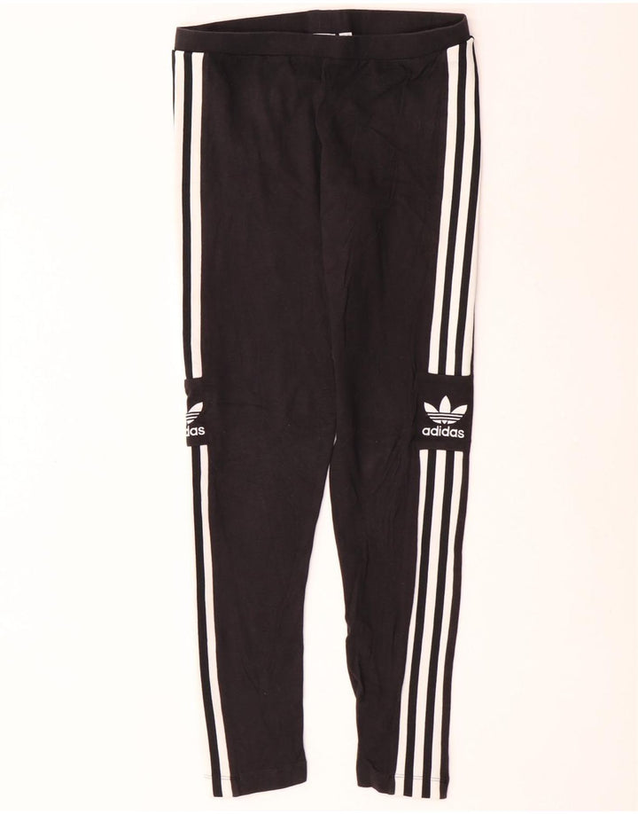 Leggings Adidas Femininas UK 12 Médio Algodão Preto
