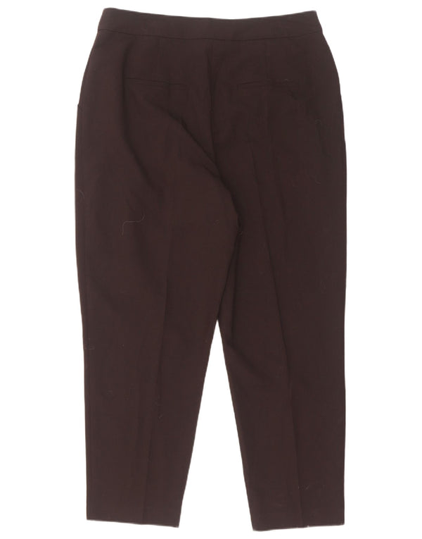 Calça feminina Topshop cintura alta com pregas UK 14 grande W30 L25 preta