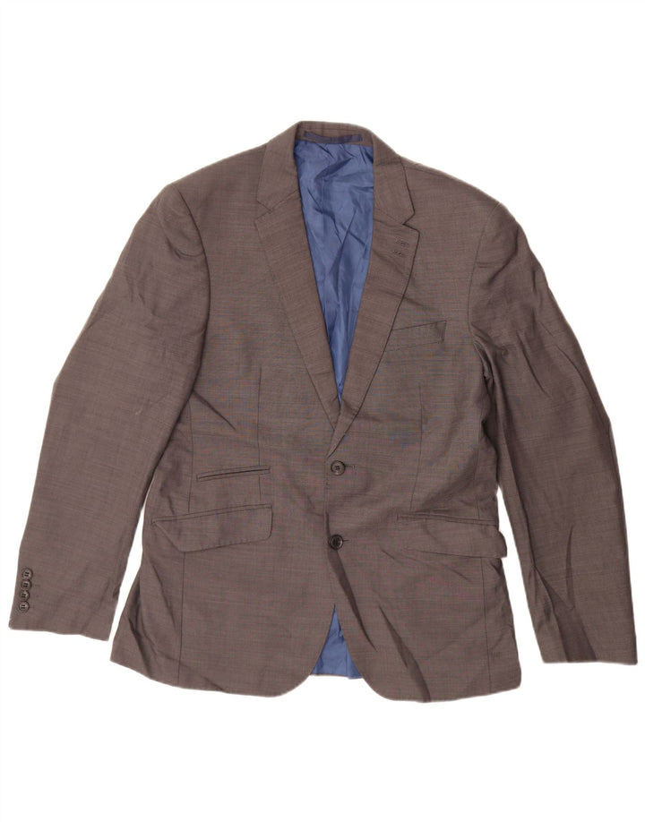 Jaqueta blazer masculina MARKS & SPENCER sob medida com 2 botões Reino Unido 38 cinza médio