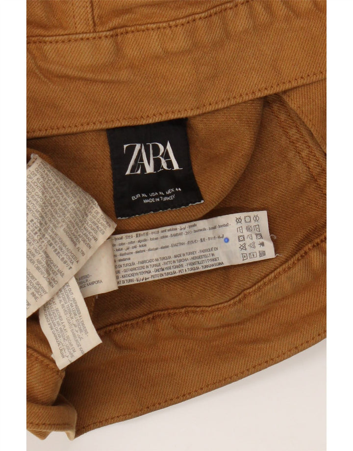 Jaqueta jeans masculina Zara Reino Unido 42 XL marrom Lyocell