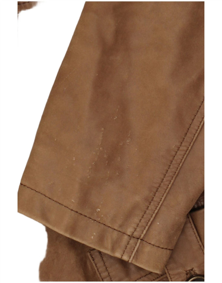 Casaco de couro feminino HEINE IT 38 XS couro marrom