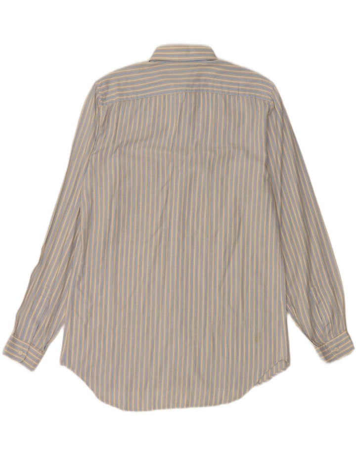 Camisa masculina BORSALINO tamanho 39 15 1/2 listrado azul médio