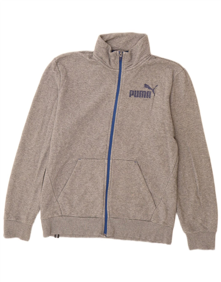 Jaqueta masculina Puma Graphic Tracksuit Top cinza médio algodão manchado