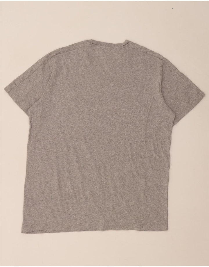Camiseta masculina Adidas grande algodão manchado cinza