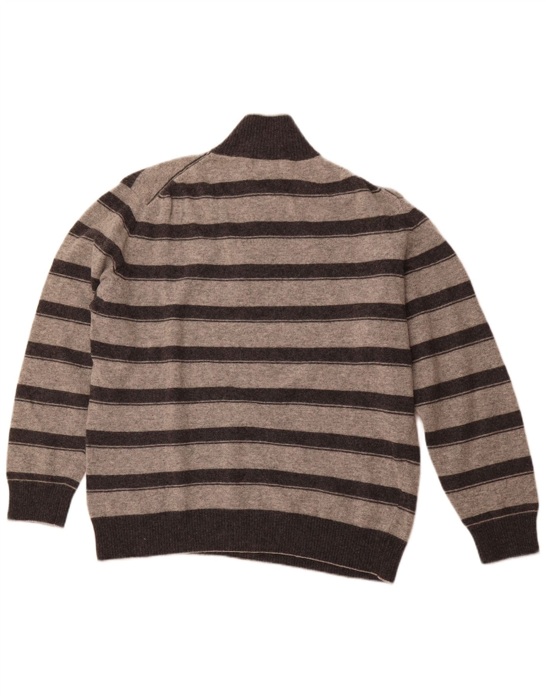 Suéter masculino FILA com zíper e gola 2XL lã listrada cinza