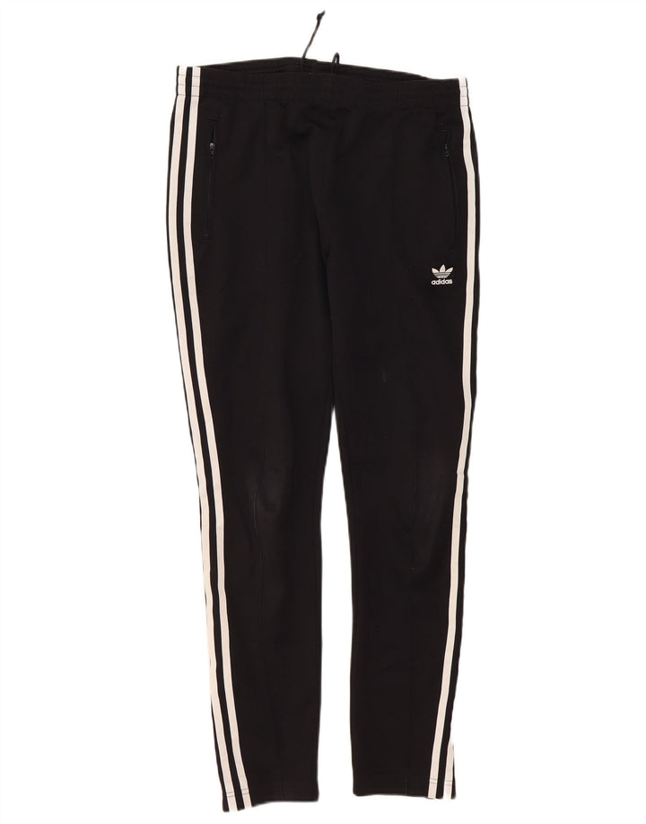 Calça de treino feminina Adidas UK 10 pequena poliéster preto