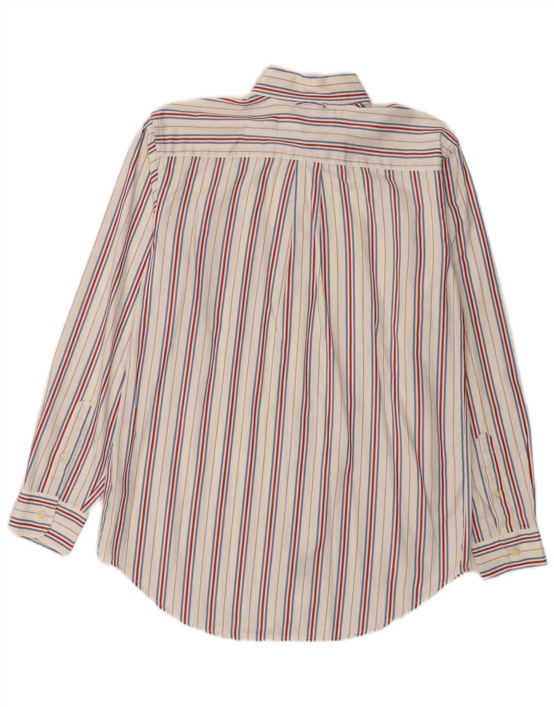 Camisa masculina Tommy Hilfiger pequena listrada branca de algodão