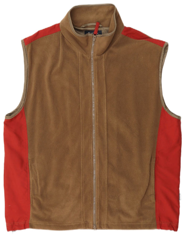 Kartel Mens Fleece Gilet UK 40 Grande Poliéster Colourblock Bege