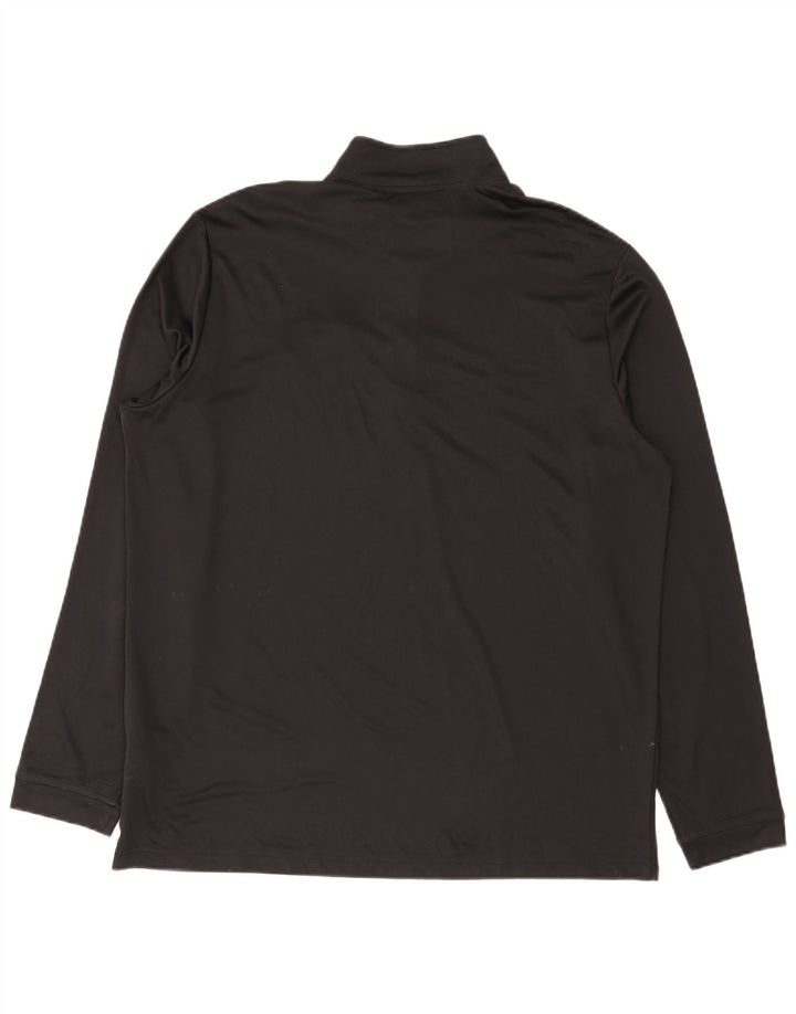 Adidas Mens Zip Neck Top Manga Longa XL Preto Poliéster