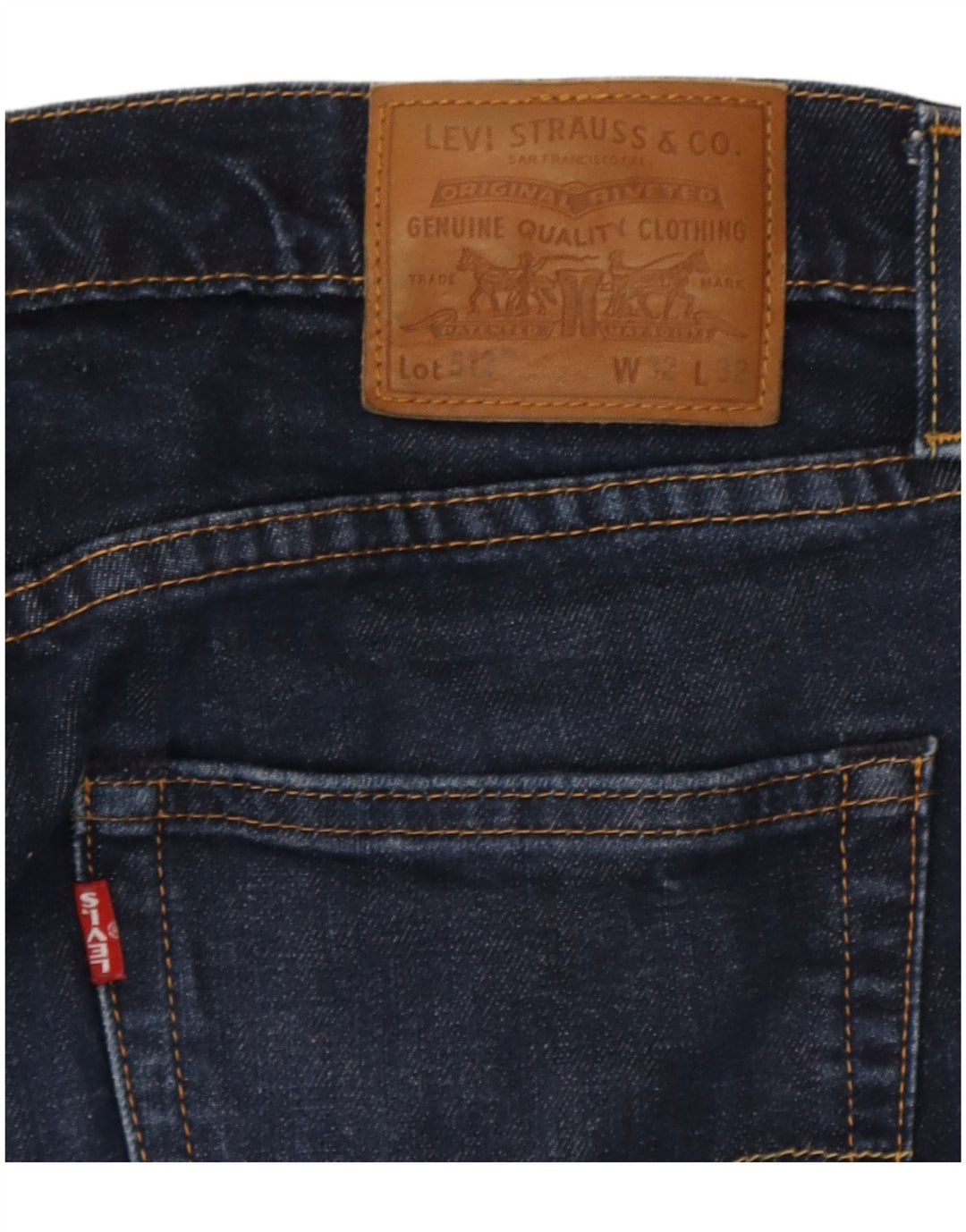 Calça jeans masculina Levi's 512 Slim Tapered W32 L32 azul marinho