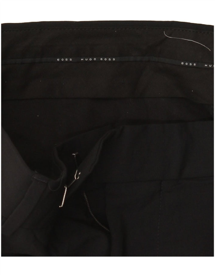 Calça de terno reto feminino Hugo Boss W36 L30 preta