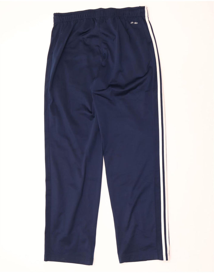 Calça de treino masculina Adidas Climalite grande poliéster azul marinho