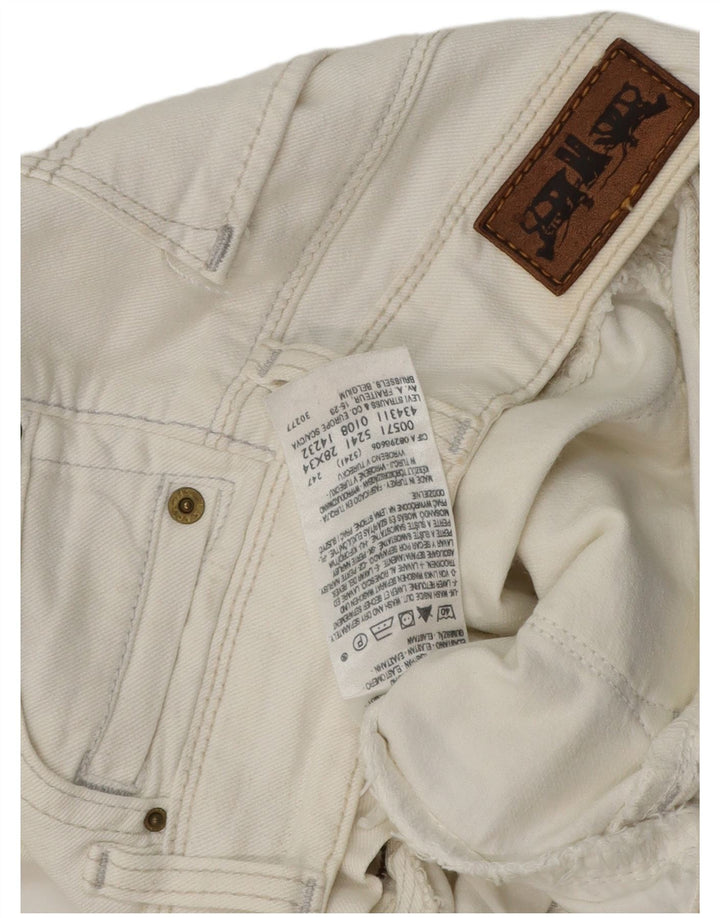 Calça jeans feminina Levi's 571 Slim W28 L30 algodão branco