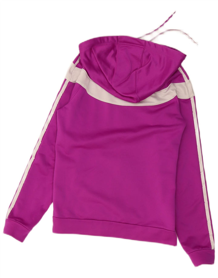 ADIDAS Womens Zip Hoodie Sweater UK 8/10 Pequeno Roxo Colorblock
