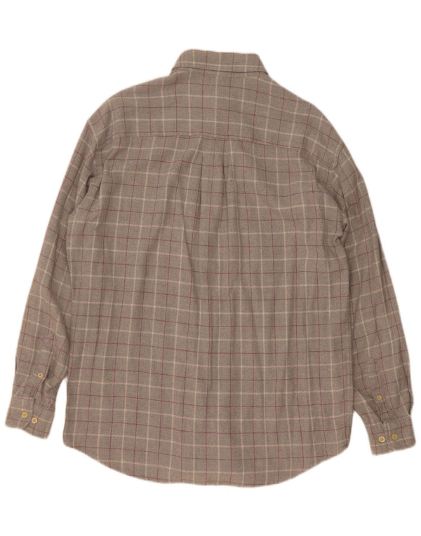 Camisa masculina de flanela Conte of Florence algodão xadrez cinza médio