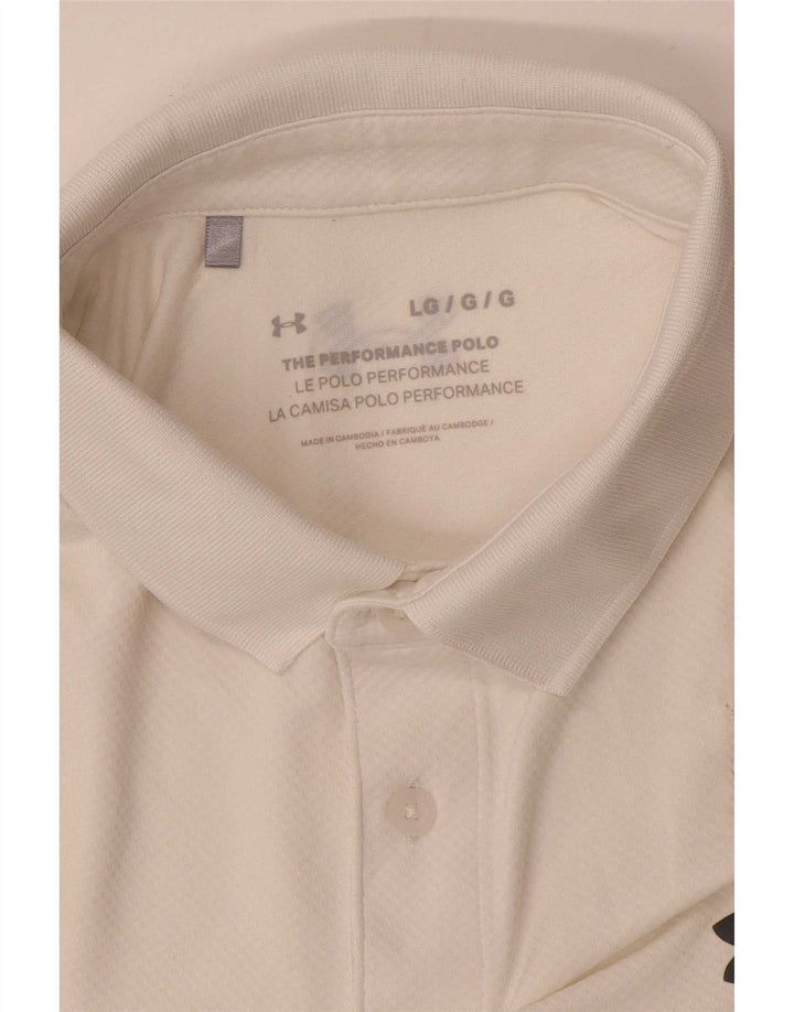Camisa polo masculina Under Armour grande branca
