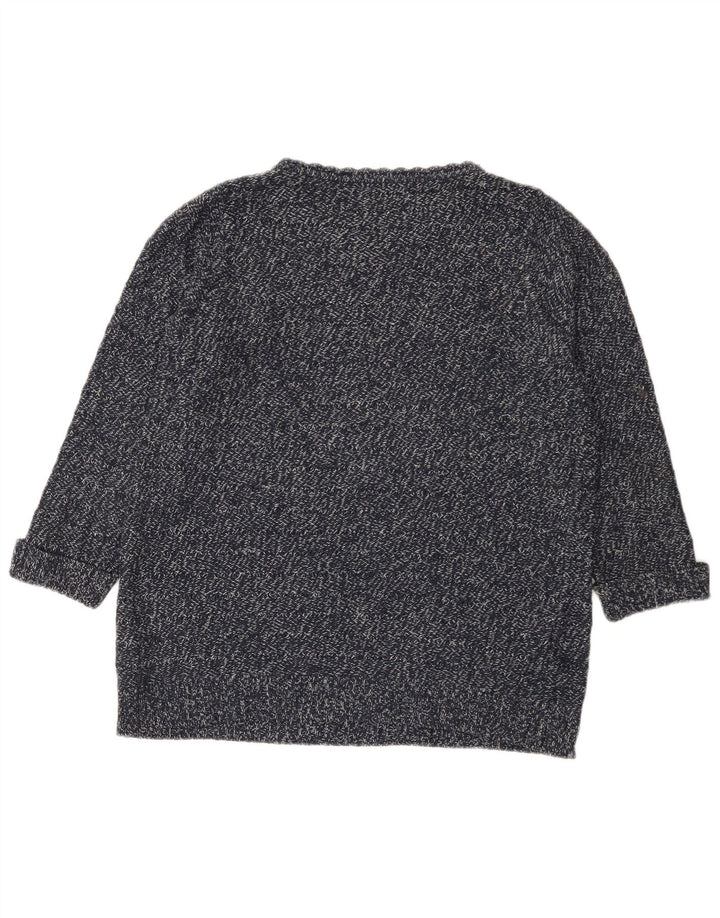 Suéter feminino Marks & Spencer com gola canoa Reino Unido 12 médio azul marinho