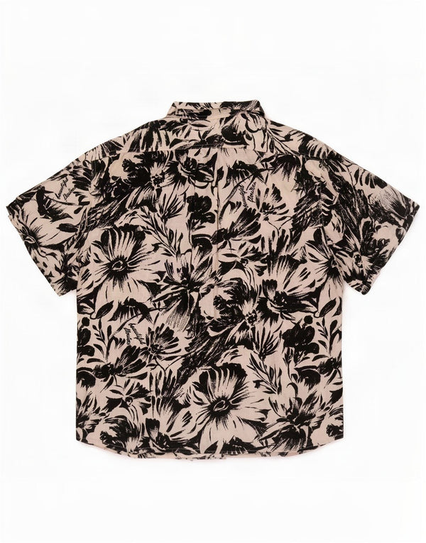 Camisa havaiana masculina vintage de manga curta XL multicolorida floral