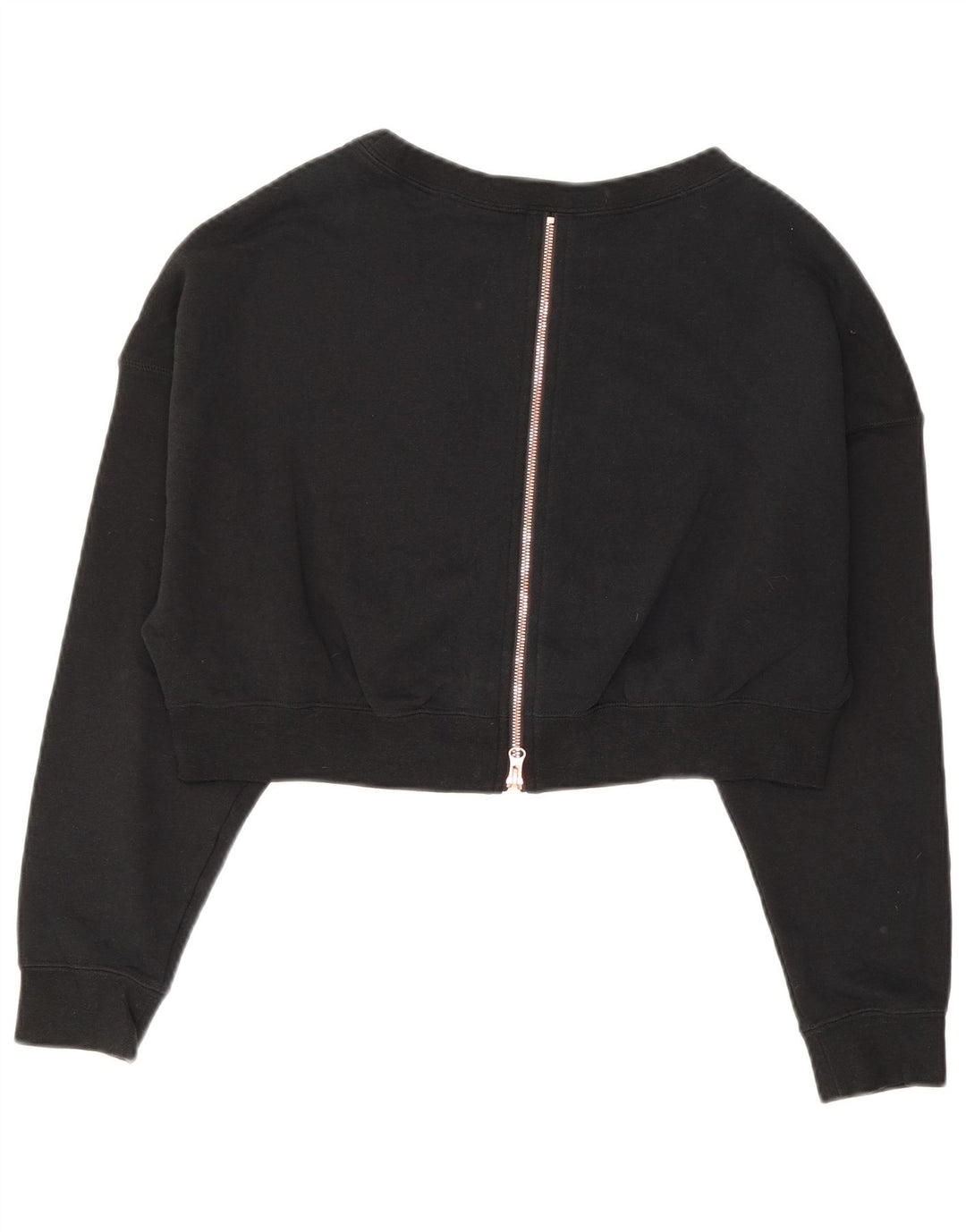 Nike Womens Crop Graphic Moletom Jumper UK 14 Médio Algodão Preto