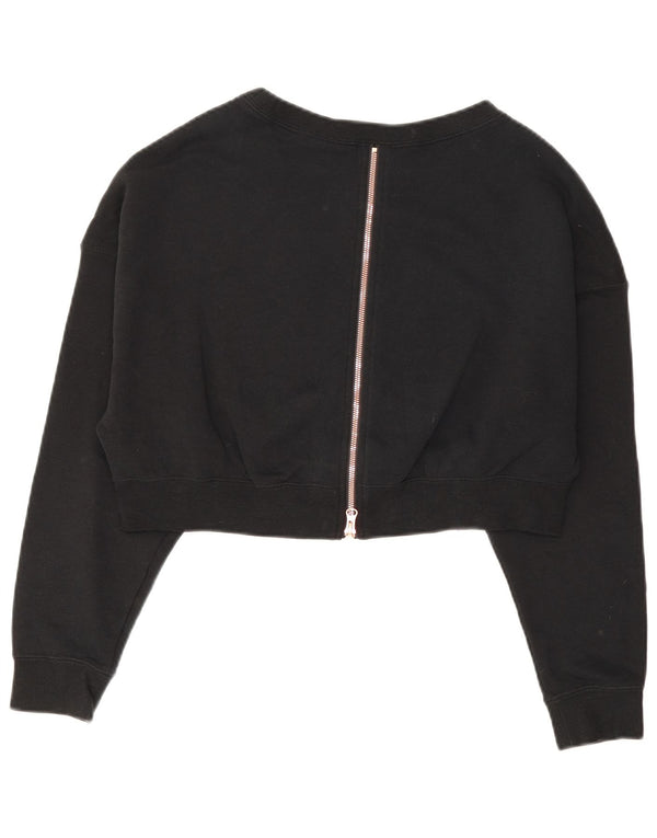 Nike Womens Crop Graphic Moletom Jumper UK 14 Médio Algodão Preto