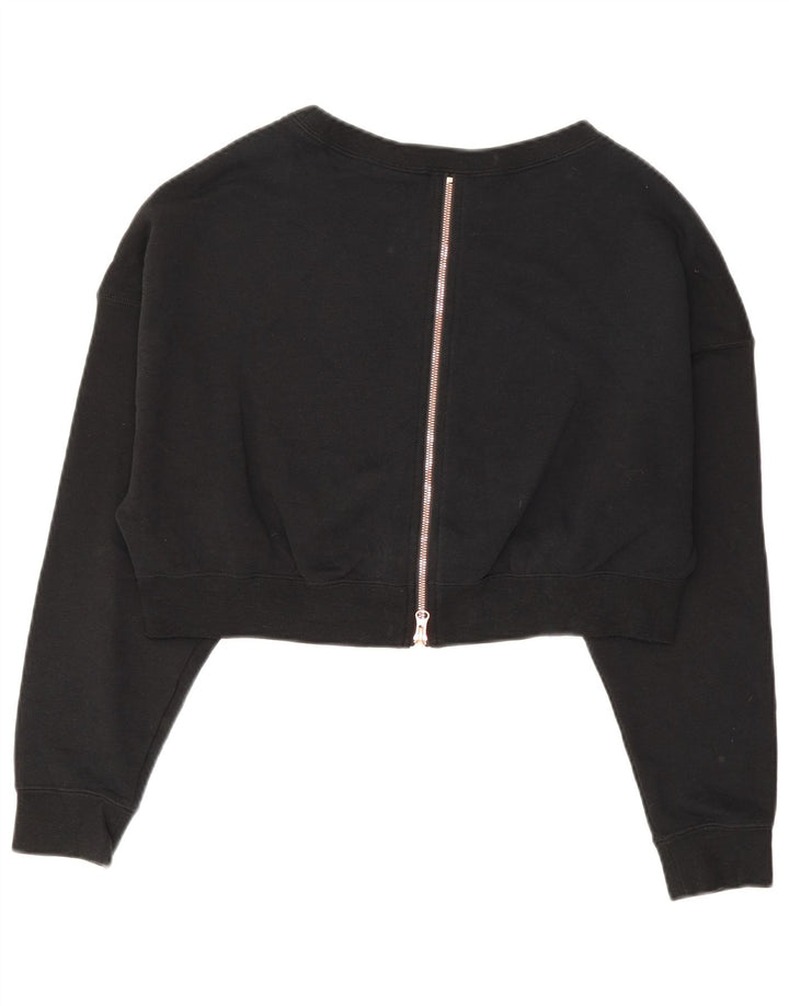 Nike Womens Crop Graphic Moletom Jumper UK 14 Médio Algodão Preto