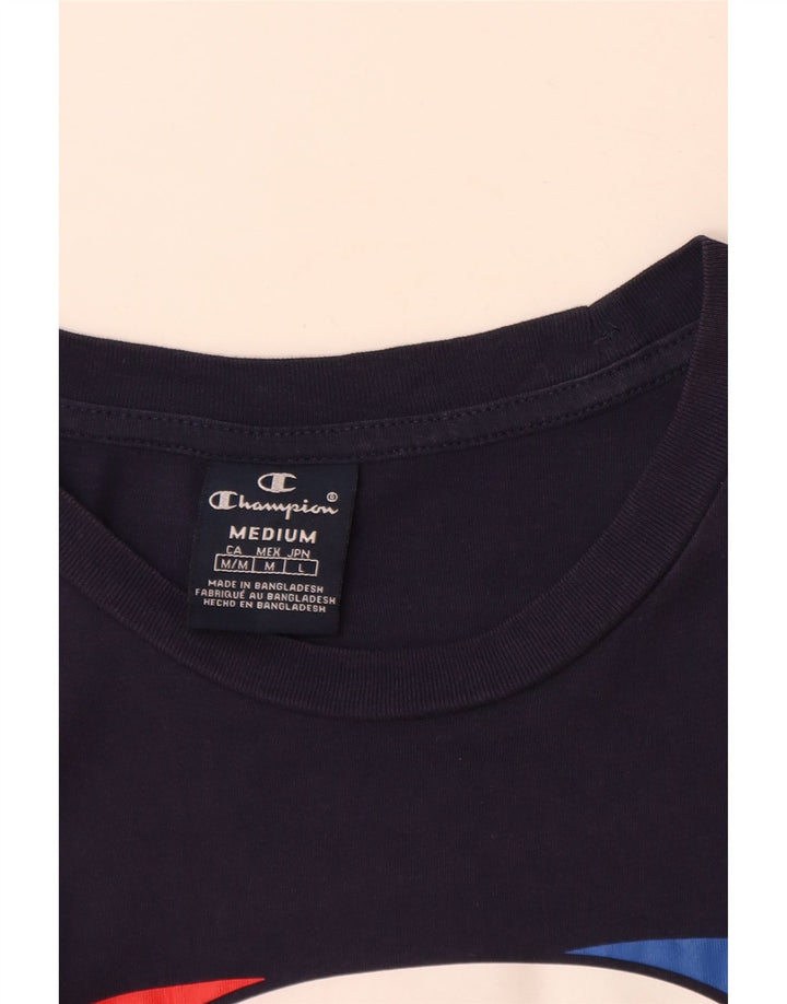 Camiseta gráfica masculina Champion Top Médio Azul Marinho