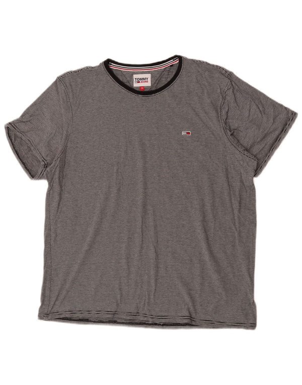 Camiseta masculina Tommy Hilfiger Top XL cinza risca de giz algodão
